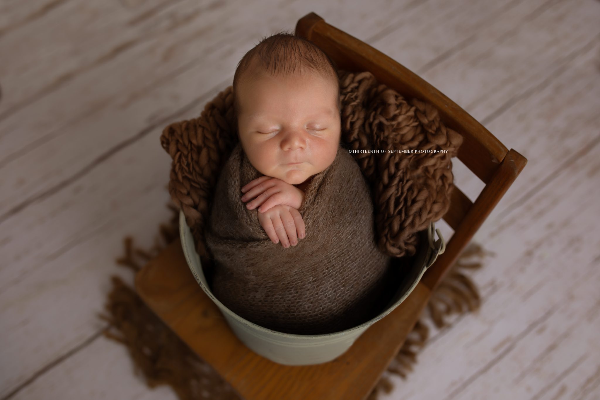 In studio newborn session with baby boy